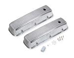 Valve Covers, Cast Aluminum, Polished, Finned Top, Chevy, Big Block, Pair