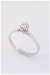 Wit gouden solitair ring met een briljant (0.35 ct.)