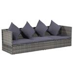 vidaXL Tuinbed 200x60 cm poly rattan grijs