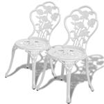 vidaXL Bistrostoelen 2 st gietaluminium wit