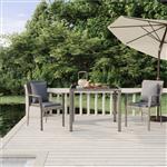 vidaXL 3-delige Tuinset met kussens poly rattan grijs