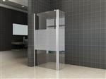 Douche zijwand+scharnierprofiel-links 350x2000 10mm NANO gedempt matglas