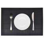 vidaXL 6 Placemats bamboe 30 x 45 cm zwart