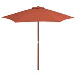 vidaXL Parasol met houten paal 270 cm terracotta