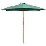 vidaXL Parasol 270x270 cm houten paal groen