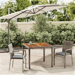 vidaXL 3-delige Tuinset met kussens poly rattan grijs