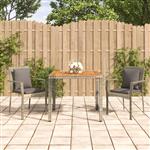 vidaXL 3-delige Tuinset met kussens poly rattan grijs