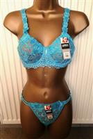 Chique Turquoise BH met Slip in Kant - 70B en 85C