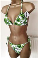 Prachtige Witte Bikini met Groene Print