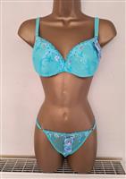 Elegante Turquoise BH met Doorzichtige String