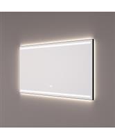 Spiegel Hipp Design SPV 7000 BL Rechthoek Met Frame Mat Zwart Met Verlichting Incl. Spiegelverwarmin