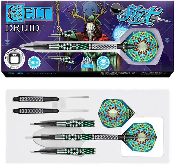 Grote foto softtip shot celt druid 90 softtip shot celt druid 90 20 gram sport en fitness darts