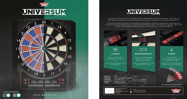 Grote foto bull universum intro electronic dartboard bull universum intro softtip board blue red sport en fitness darts