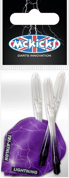 Grote foto mckicks thunder lightning purple flight shaft set mckicks thunder lightning purple flight shaft sport en fitness darts