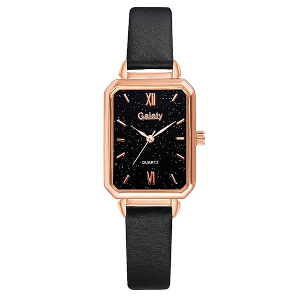 Grote foto luxe vierkant horloge voor dames leren armband met quartz wijzerplaat kleding dames horloges