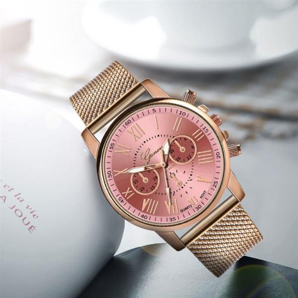 Grote foto luxury watch for women fashionable quartz movement mesh strap business kleding dames horloges