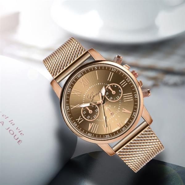 Grote foto luxury watch for women fashionable quartz movement mesh strap business kleding dames horloges