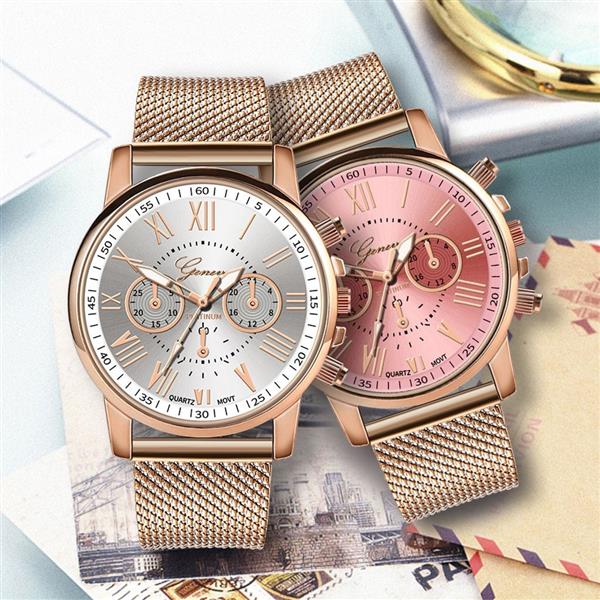 Grote foto luxury watch for women fashionable quartz movement mesh strap business kleding dames horloges