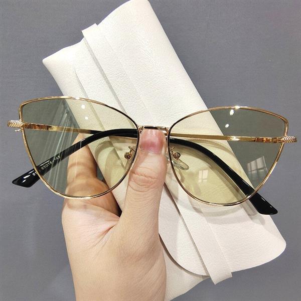 Grote foto cat eye sunglasses for women vintage design metal frame glasses kleding dames sieraden