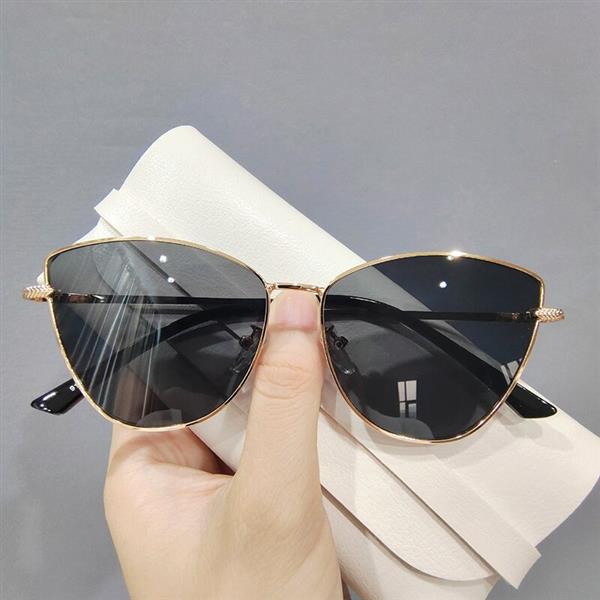 Grote foto cat eye sunglasses for women vintage design metal frame glasses kleding dames sieraden