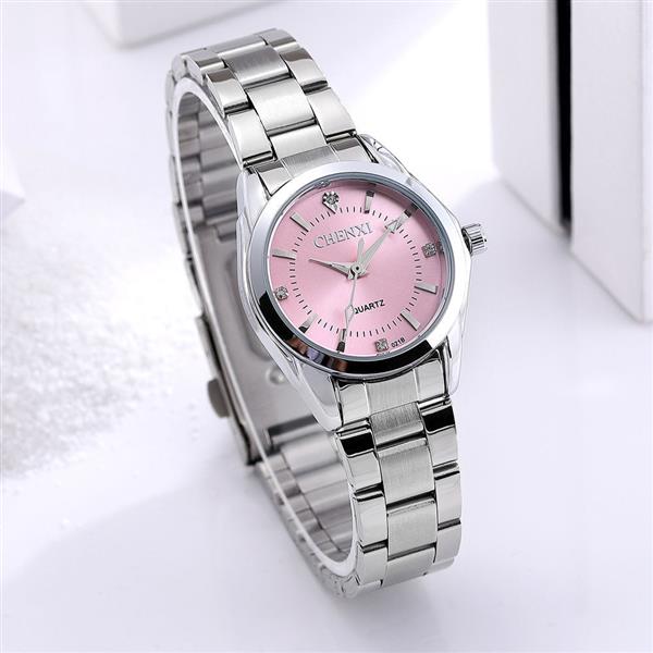 Grote foto casual luxe horloge voor dames waterdicht strass horloge roestvrij stalen armband kleding dames horloges