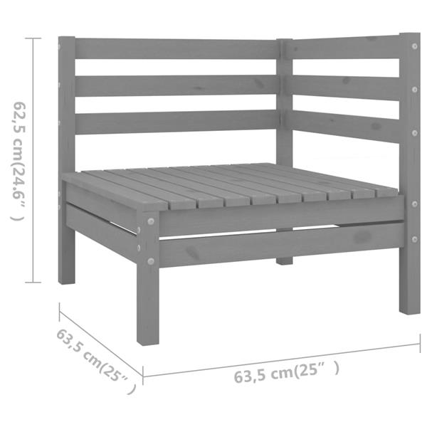 Grote foto vidaxl 6 delige loungeset massief grenenhout grijs tuin en terras tuinmeubelen