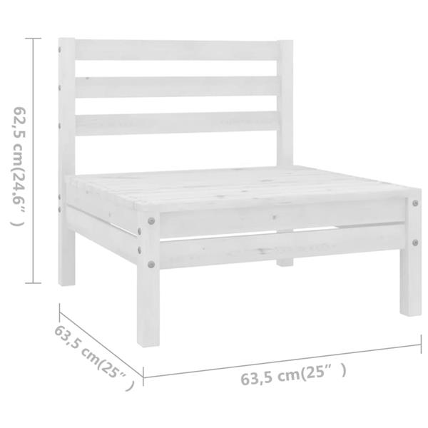 Grote foto vidaxl 6 delige loungeset massief grenenhout wit tuin en terras tuinmeubelen