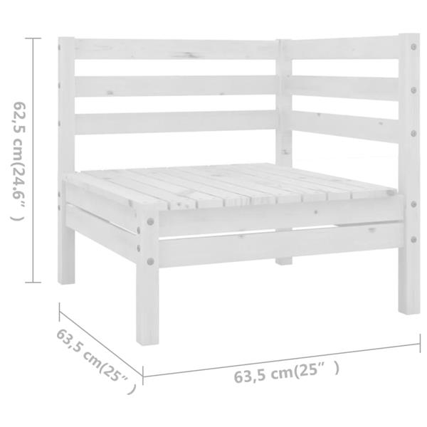 Grote foto vidaxl 6 delige loungeset massief grenenhout wit tuin en terras tuinmeubelen