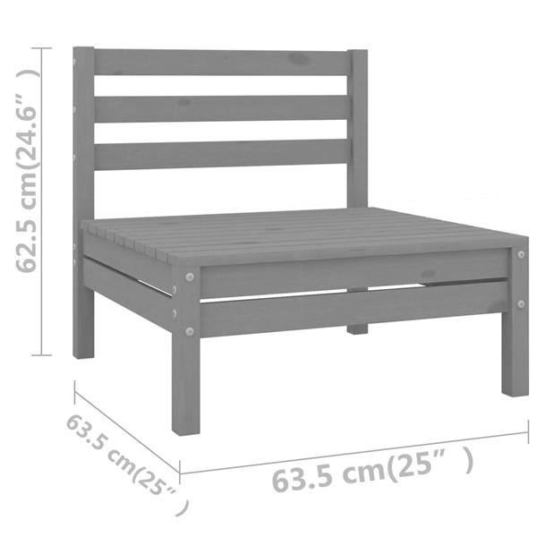 Grote foto vidaxl 8 delige loungeset massief grenenhout grijs tuin en terras tuinmeubelen