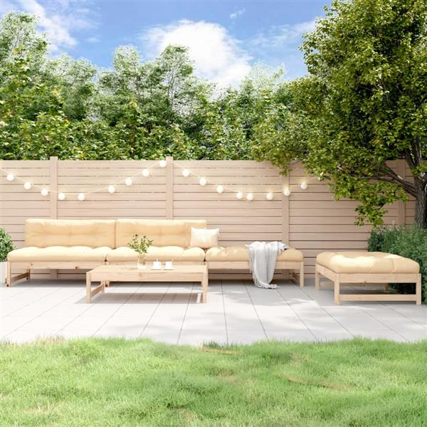 Grote foto vidaxl 5 delige loungeset massief grenenhout tuin en terras tuinmeubelen