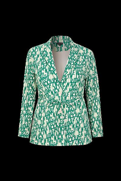 Grote foto senne blazer 24vze45 zand bladgroen kleding dames jassen zomer