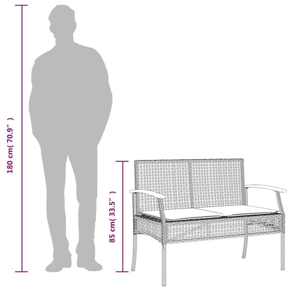 Grote foto vidaxl 3 delige tuinset met kussens poly rattan grijs tuin en terras tuinmeubelen