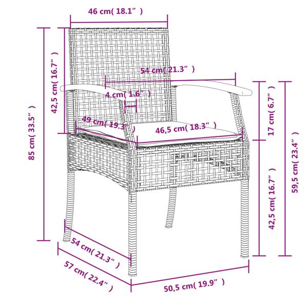 Grote foto vidaxl 5 delige tuinset met kussens poly rattan zwart tuin en terras tuinmeubelen