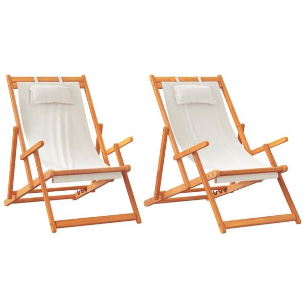 Grote foto vidaxl strandstoelen 2 st inklapbaar stof cr mekleurig tuin en terras tuinmeubelen