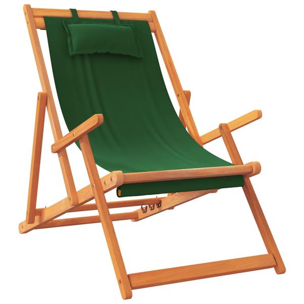 Grote foto vidaxl strandstoelen 2 st inklapbaar stof groen tuin en terras tuinmeubelen