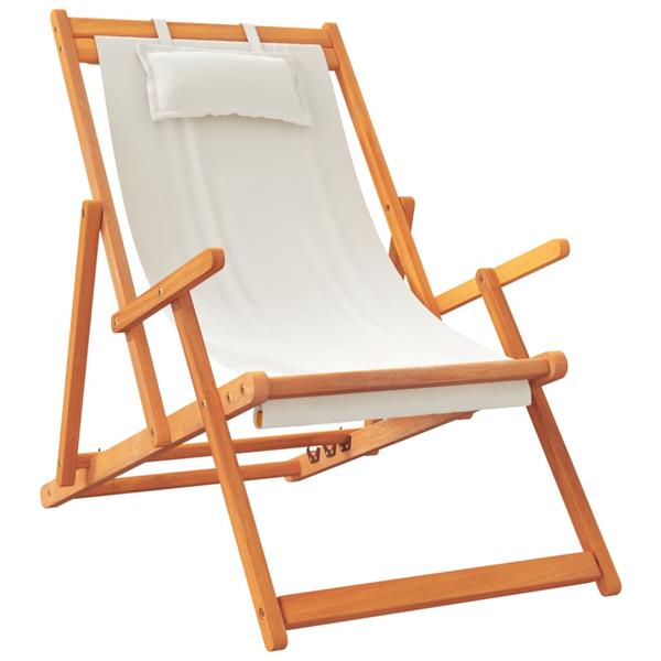 Grote foto vidaxl strandstoelen 2 st inklapbaar stof cr mekleurig tuin en terras tuinmeubelen