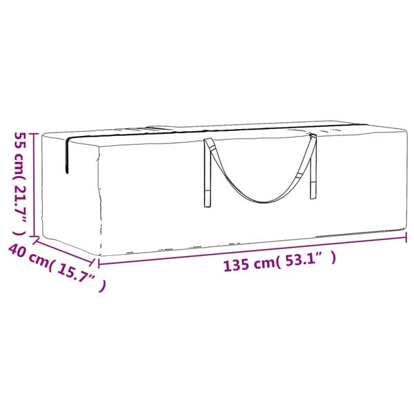 Grote foto vidaxl opbergtas voor kerstbomen 135x40x55 cm polyetheen zwart tuin en terras tuinmeubelen