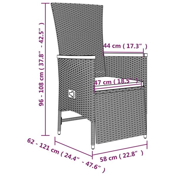 Grote foto vidaxl 3 delige loungeset poly rattan en massief acaciahout grijs tuin en terras tuinmeubelen