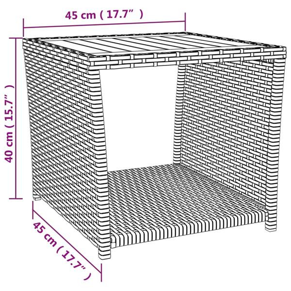 Grote foto vidaxl 3 delige loungeset poly rattan en massief acaciahout grijs tuin en terras tuinmeubelen