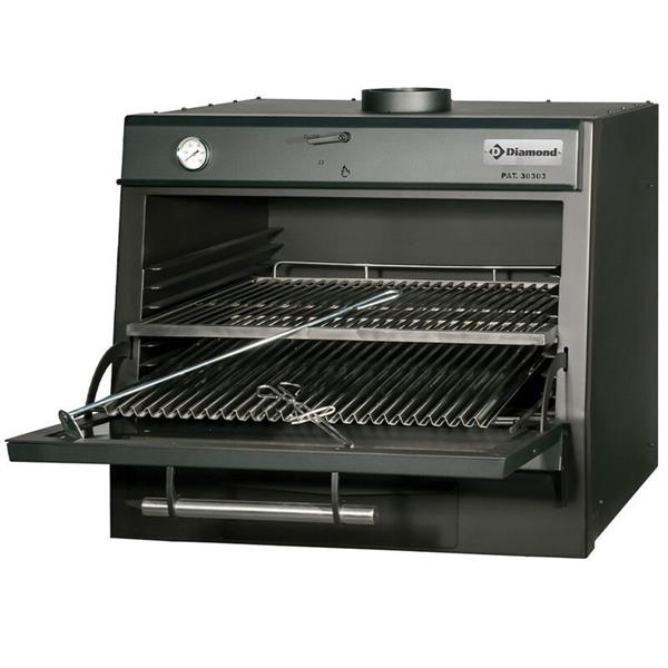 Grote foto houtskooloven bbq gn 1 1 gn2 4 75 kg h zwart diamond cbq 075 bk diversen overige diversen