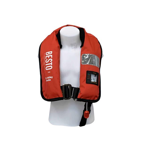 Grote foto besto kind junior 100n pro automatisch reddingsvest watersport en boten watersportkleding