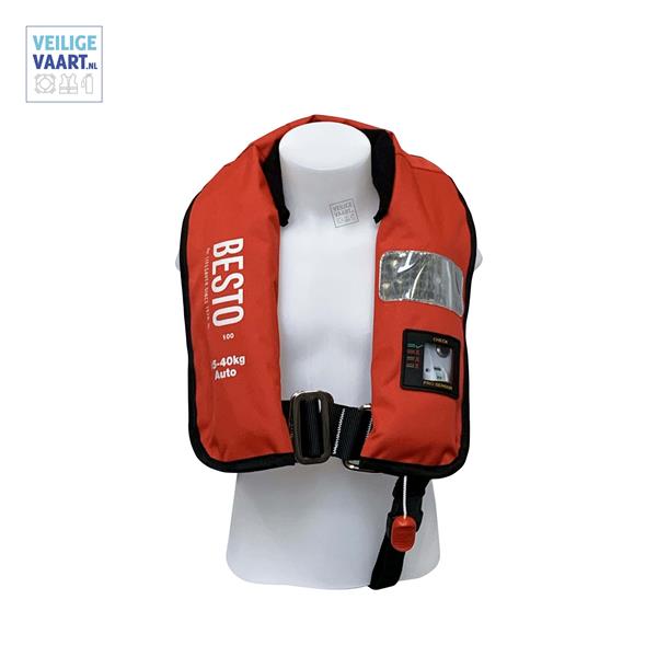 Grote foto besto kind junior 100n pro automatisch reddingsvest watersport en boten watersportkleding