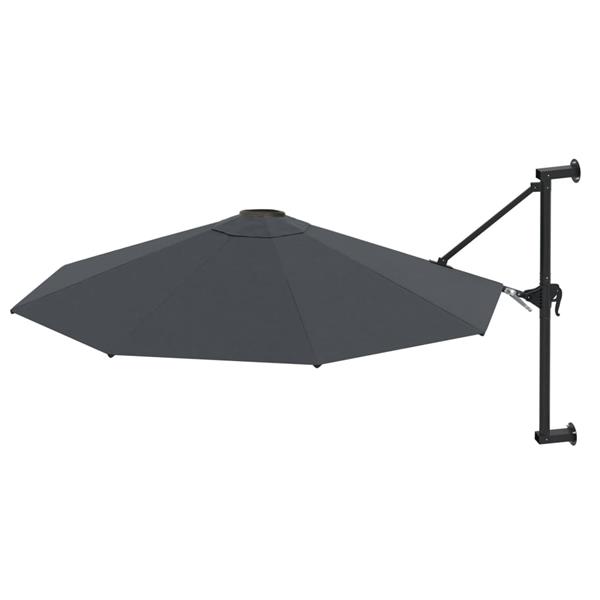 Grote foto vidaxl wandparasol met metalen paal 300 cm antraciet tuin en terras overige tuin en terras