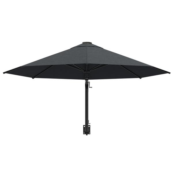 Grote foto vidaxl wandparasol met metalen paal 300 cm antraciet tuin en terras overige tuin en terras