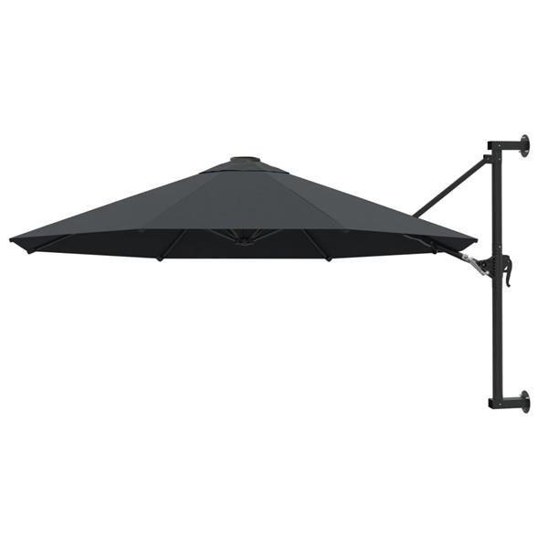 Grote foto vidaxl wandparasol met metalen paal 300 cm antraciet tuin en terras overige tuin en terras