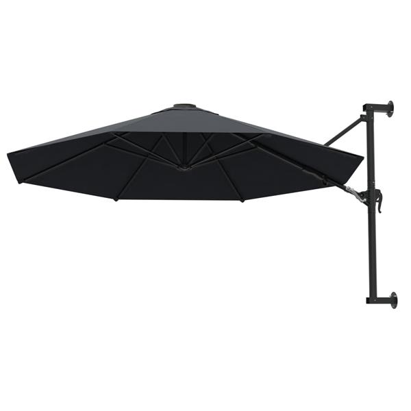 Grote foto vidaxl wandparasol met metalen paal 300 cm antraciet tuin en terras overige tuin en terras