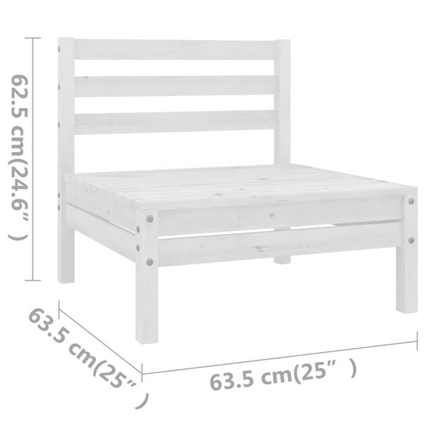 Grote foto vidaxl 5 delige loungeset massief grenenhout wit tuin en terras tuinmeubelen