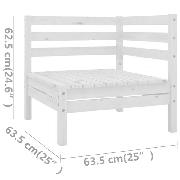 Grote foto vidaxl 5 delige loungeset massief grenenhout wit tuin en terras tuinmeubelen