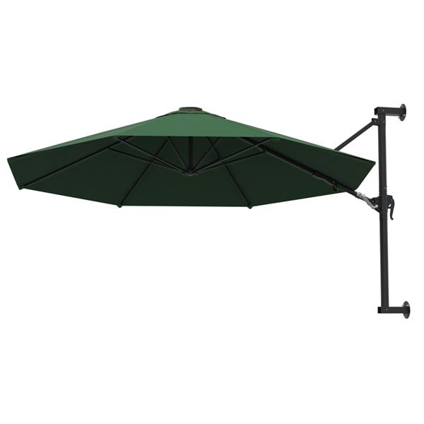 Grote foto vidaxl wandparasol met metalen paal 300 cm groen tuin en terras overige tuin en terras