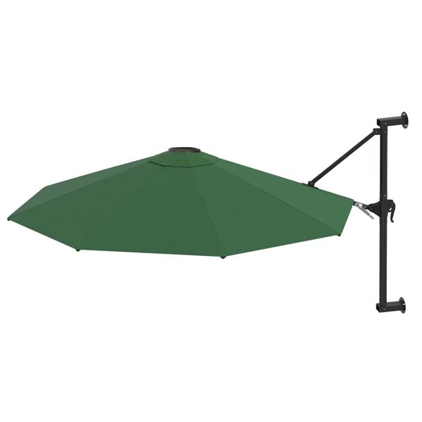 Grote foto vidaxl wandparasol met metalen paal 300 cm groen tuin en terras overige tuin en terras